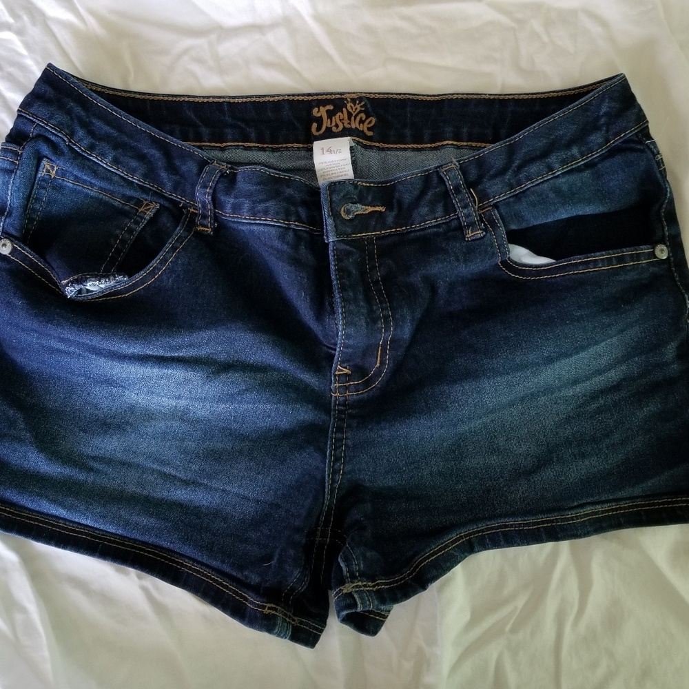 Justice demim shorts, dark blue, size 14 1/2